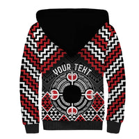 Personalised Aotearoa Niho Taniwha Motif Sherpa Hoodie Red Style