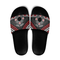 Personalised Aotearoa Niho Taniwha Motif Slide Sandals Red Style LT9 Red - Polynesian Pride