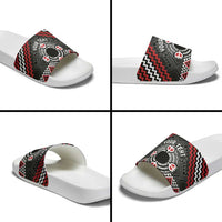 Personalised Aotearoa Niho Taniwha Motif Slide Sandals Red Style LT9 - Polynesian Pride
