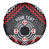 Personalised Aotearoa Niho Taniwha Motif Spare Tire Cover Red Style