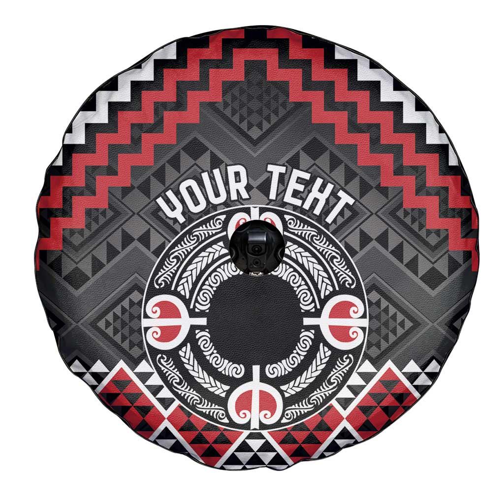 Personalised Aotearoa Niho Taniwha Motif Spare Tire Cover Red Style