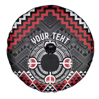Personalised Aotearoa Niho Taniwha Motif Spare Tire Cover Red Style