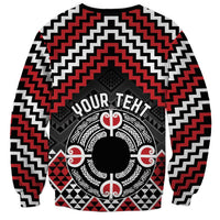 Personalised Aotearoa Niho Taniwha Motif Sweatshirt Red Style LT9 - Polynesian Pride