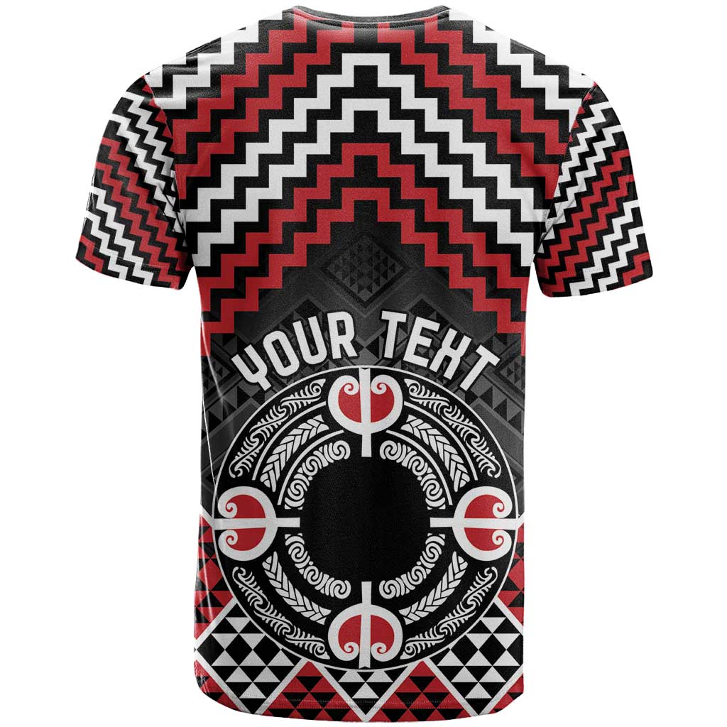 Personalised Aotearoa Niho Taniwha Motif T Shirt Red Style LT9 - Polynesian Pride