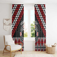 Personalised Aotearoa Niho Taniwha Motif Window Curtain Red Style