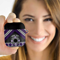 Personalised Aotearoa Niho Taniwha Motif AirPods Case Violet Style - Polynesian Pride