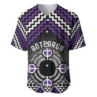 Personalised Aotearoa Niho Taniwha Motif Baseball Jersey Violet Style LT9 Violet - Polynesian Pride