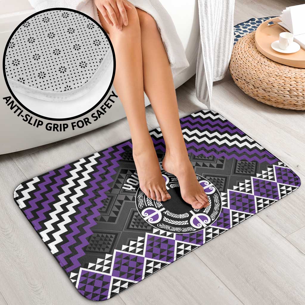 Personalised Aotearoa Niho Taniwha Motif Bathroom Set Violet Style - Polynesian Pride