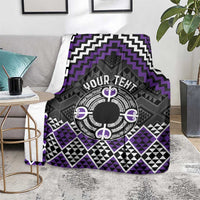 Personalised Aotearoa Niho Taniwha Motif Blanket Violet Style