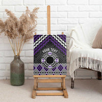 Personalised Aotearoa Niho Taniwha Motif Canvas Wall Art Violet Style