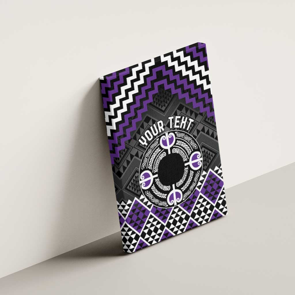 Personalised Aotearoa Niho Taniwha Motif Canvas Wall Art Violet Style