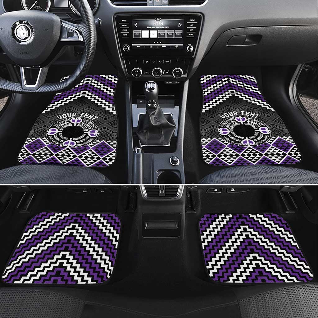 Personalised Aotearoa Niho Taniwha Motif Car Mats Violet Style