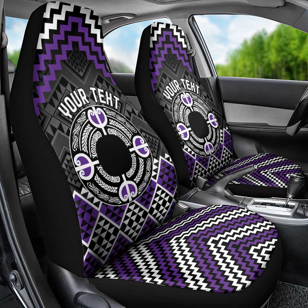 Personalised Aotearoa Niho Taniwha Motif Car Seat Cover Violet Style