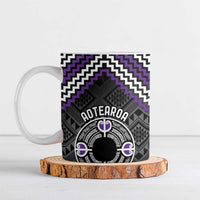 Personalised Aotearoa Niho Taniwha Motif Ceramic Mug Violet Style - Polynesian Pride