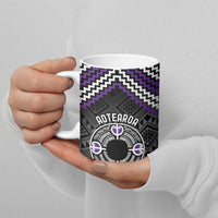 Personalised Aotearoa Niho Taniwha Motif Ceramic Mug Violet Style - Polynesian Pride
