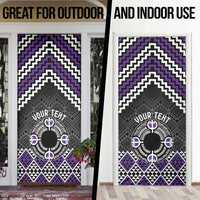 Personalised Aotearoa Niho Taniwha Motif Door Cover Violet Style - Polynesian Pride