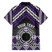 Personalised Aotearoa Niho Taniwha Motif Family Matching Summer Maxi Dress and Hawaiian Shirt Violet Style LT9 - Polynesian Pride