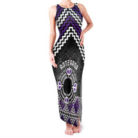 Personalised Aotearoa Niho Taniwha Motif Family Matching Tank Maxi Dress and Hawaiian Shirt Violet Style