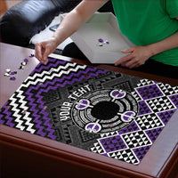 Personalised Aotearoa Niho Taniwha Motif Puzzle Violet Style - Polynesian Pride