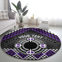 Personalised Aotearoa Niho Taniwha Motif Round Carpet Violet Style