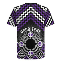 Personalised Aotearoa Niho Taniwha Motif Rugby Jersey Violet Style LT9 - Polynesian Pride