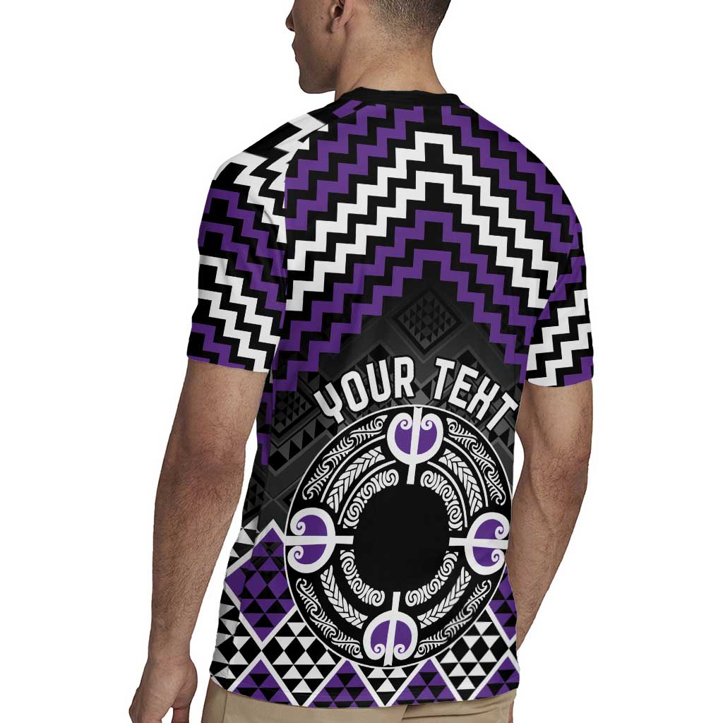 Personalised Aotearoa Niho Taniwha Motif Rugby Jersey Violet Style LT9 - Polynesian Pride