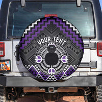 Personalised Aotearoa Niho Taniwha Motif Spare Tire Cover Violet Style