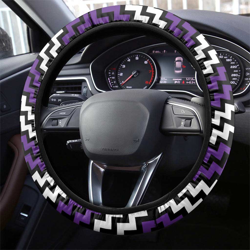Aotearoa Niho Taniwha Motif Steering Wheel Cover Violet Style