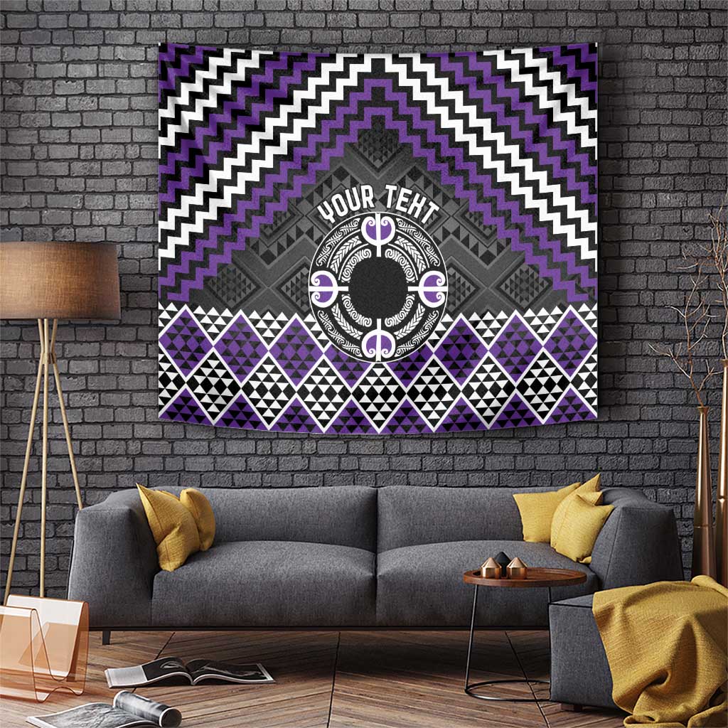 Personalised Aotearoa Niho Taniwha Motif Tapestry Violet Style