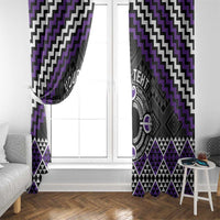 Personalised Aotearoa Niho Taniwha Motif Window Curtain Violet Style