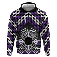 Personalised Aotearoa Niho Taniwha Motif Zip Hoodie Violet Style