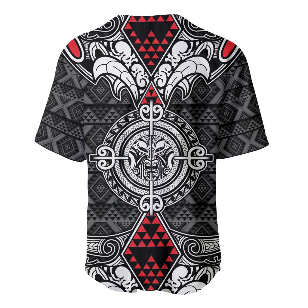 Black Aotearoa Tanilo Motif Baseball Jersey Vintage Maori New Zealand Tribal Art Pattern LT9 - Polynesian Pride