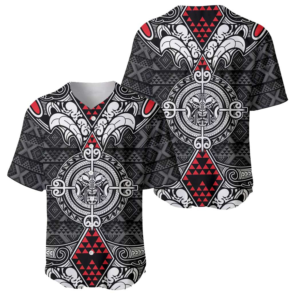 Black Aotearoa Tanilo Motif Baseball Jersey Vintage Maori New Zealand Tribal Art Pattern LT9 - Polynesian Pride