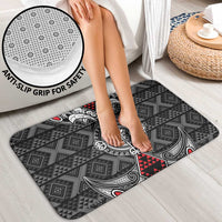 Black Aotearoa Taniko Motif Bathroom Set Vintage Maori New Zealand Tribal Art Pattern - Polynesian Pride