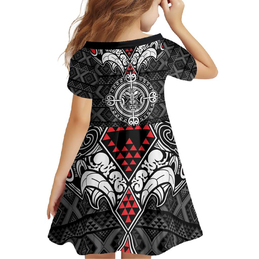 Black Aotearoa Tanilo Motif Family Matching Long Sleeve Bodycon Dress and Hawaiian Shirt Vintage Maori New Zealand Tribal Art Pattern LT9 - Polynesian Pride
