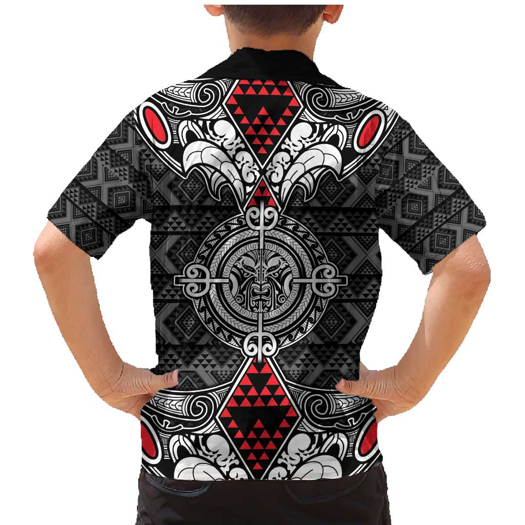 Black Aotearoa Tanilo Motif Family Matching Mermaid Dress and Hawaiian Shirt Vintage Maori New Zealand Tribal Art Pattern LT9 - Polynesian Pride