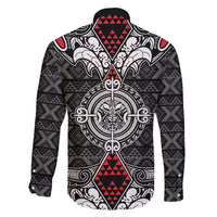 Black Aotearoa Tanilo Motif Family Matching Short Sleeve Bodycon Dress and Hawaiian Shirt Vintage Maori New Zealand Tribal Art Pattern LT9 - Polynesian Pride