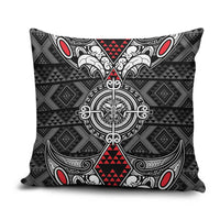 Black Aotearoa Taniko Motif Pillow Cover Vintage Maori New Zealand Tribal Art Pattern LT9 Black - Polynesian Pride