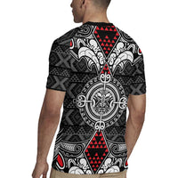 Black Aotearoa Tanilo Motif Rugby Jersey Vintage Maori New Zealand Tribal Art Pattern LT9 - Polynesian Pride