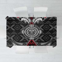 Black Aotearoa Taniko Motif Tablecloth Vintage Maori New Zealand Tribal Art Pattern LT9 Black - Polynesian Pride