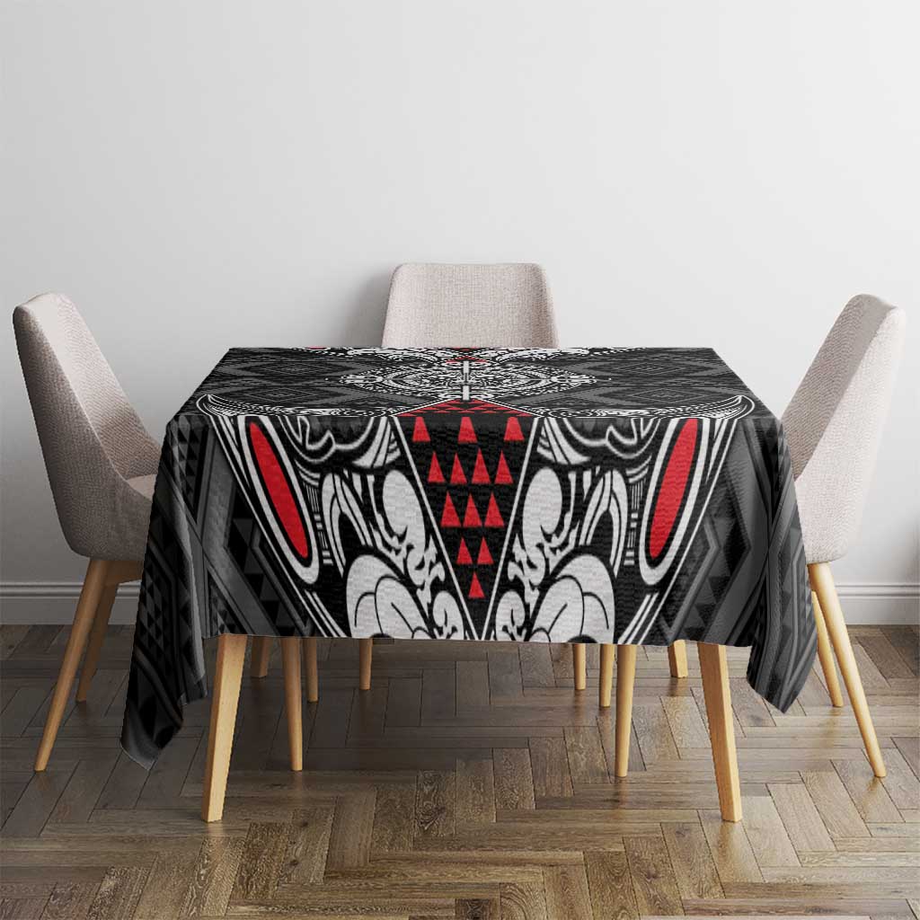 Black Aotearoa Taniko Motif Tablecloth Vintage Maori New Zealand Tribal Art Pattern LT9 - Polynesian Pride