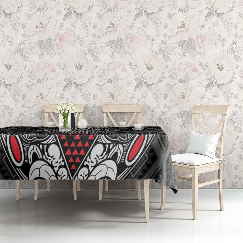 Black Aotearoa Taniko Motif Tablecloth Vintage Maori New Zealand Tribal Art Pattern LT9 - Polynesian Pride