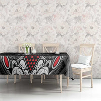 Black Aotearoa Taniko Motif Tablecloth Vintage Maori New Zealand Tribal Art Pattern LT9 - Polynesian Pride