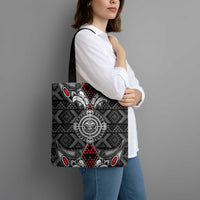 Black Aotearoa Taniko Motif Tote Bag Vintage Maori New Zealand Tribal Art Pattern - Polynesian Pride