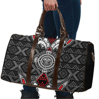 Black Aotearoa Taniko Motif Travel Bag Vintage Maori New Zealand Tribal Art Pattern - Polynesian Pride