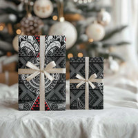 Black Aotearoa Taniko Motif Wrapping Paper Vintage Maori New Zealand Tribal Art Pattern - Polynesian Pride