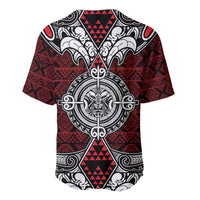 Red Aotearoa Tanilo Motif Baseball Jersey Vintage Maori New Zealand Tribal Art Pattern LT9 - Polynesian Pride