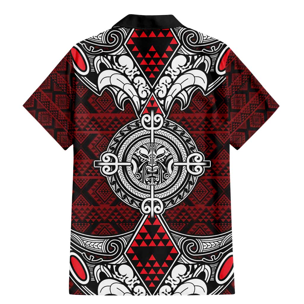 Red Aotearoa Tanilo Motif Family Matching Mermaid Dress and Hawaiian Shirt Vintage Maori New Zealand Tribal Art Pattern LT9 - Polynesian Pride
