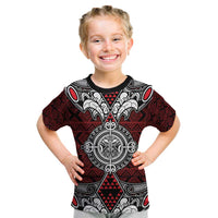 Red Aotearoa Tanilo Motif Kid T Shirt Vintage Maori New Zealand Tribal Art Pattern LT9 Red - Polynesian Pride