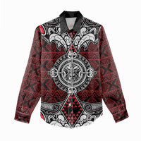 Red Aotearoa Tanilo Motif Women Casual Shirt Vintage Maori New Zealand Tribal Art Pattern LT9 - Polynesian Pride